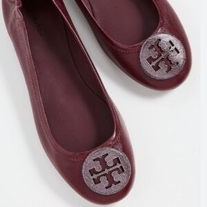 TORY BURCH New Minnie Travel Ballet Flat Pave - 12M